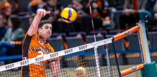 BR Volleys setzen Erfolgsserie in Bundesliga fort Jake Hanes setzte die Unterhachinger kontinuierlich unter Druck.(Archivbild)