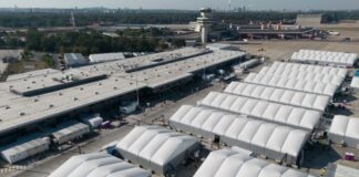 Große Notunterkunft für Flüchtlinge in Berlin-Tegel leer Die große Notunterkunft für Geflüchtete in Berlin Tegel wurde ab März 2022 aufgebaut. (Archivbild)