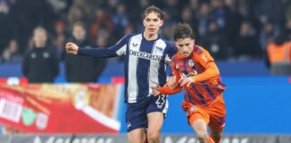 Hertha mehrere Wochen ohne Jungstar Kennet Eichhorn Kennet Eichhorn (l) wird den Berlinern länger fehlen. (Archivbild)