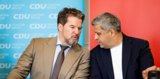 Koalition will noch ein Dutzend Gesetze verabschieden CDU-Fraktionschef Dirk Stettner (l) und SPD-Fraktionsvorsitzender Raed Saleh wollen bis zum Sommer noch ein Dutzend Gesetze verabschieden lassen.