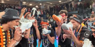 Jake Hanes (2.v.r.) war das letzte Mal für die Berlin Volleys am Netz.