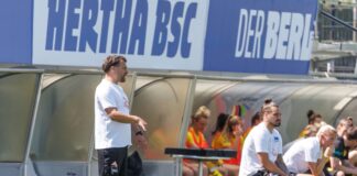 Die Auswahl von Hertha-Coach Kurbjuweit spielt im Olympiastadion gegen Erfurt. 