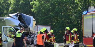 Pferdetransporter fährt auf Wohnmobil – ein Mensch tot Der Fahrer des Wohnmobils starb.