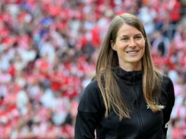 Unions Eta will sich mit Sieg verabschieden Marie-Louise Eta freut sich auf das Heimspiel. (Archivbild)