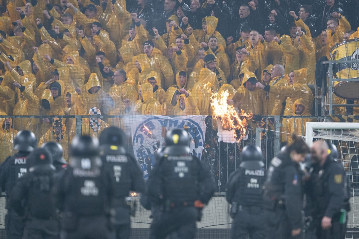 Dynamo Dresden- Hertha BSC Das Spiel Dresden gegen Hertha BSC im April wurde von Ausschreitungen überschattet. (Archivbild)