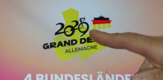 Nächster Schritt zum Tour-Start: Verein tritt Verband bei Das neue Logo „2029 Grand Depart“ für den geplanten Start der Tour de France 2029 in Ostdeutschland.