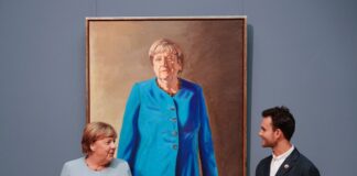 Merkel leuchtet: Porträt für Kanzlergalerie enthüllt Die Entstehung des Porträts war ein monatelanger Prozess.