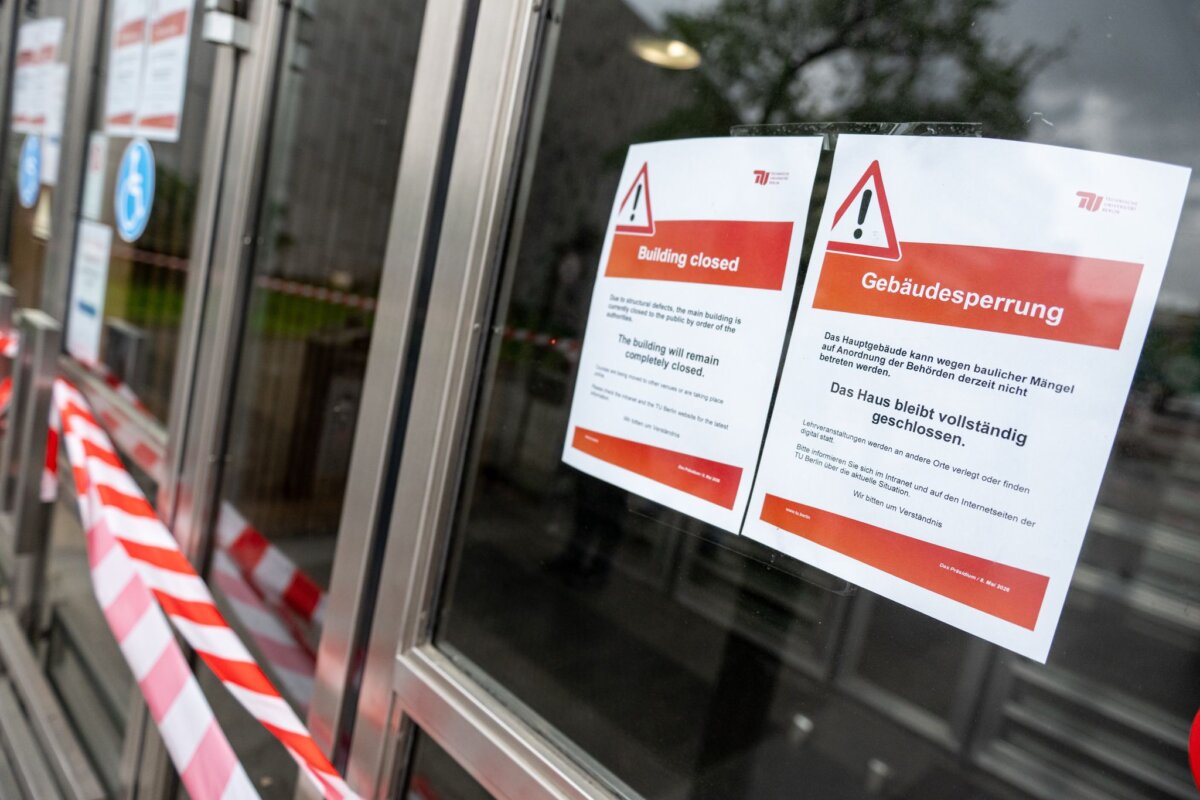 TU Berlin Studierenden und Mitarbeitern der TU Berlin stehen noch weniger Räume zur Verfügung. (Archivbild)