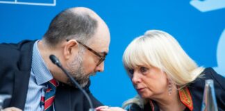 Verfassungsschutzbericht zeigt Bedrohungslage in Berlin Der Leiter des Berliner erfassungsschutzes, Michael Fischer und Innensenatorin Iris Spranger (SPD) stellen den neuen Verfassungsschutzbericht vor. (Archivbild)