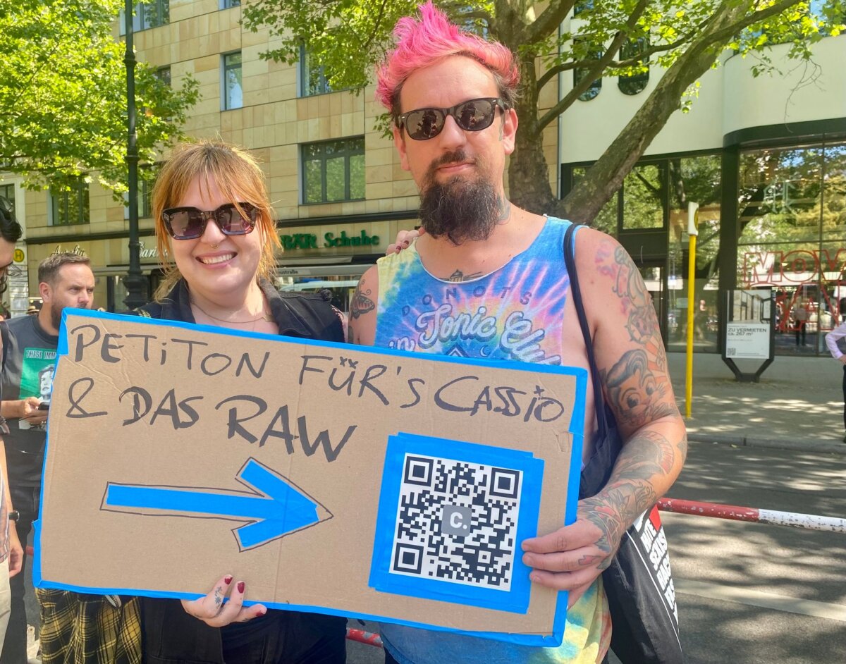 Protest für den Erhalt des RAW-Geländes Demonstrieren für das RAW-Gelände.