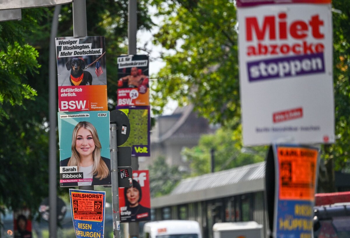 Abgeordnetenhauswahl 2026 - Wahlkampfplakatierung in Berlin In Berlin hängen seit Sonntag tausende von Wahlplakaten an den Laternenmasten. (Archivbild)