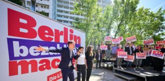 Berliner Parteien hängen ihre Wahlplakate auf Wahlplakate sind in Berlin bald in der ganzen Stadt zu sehen. (Archivbild)