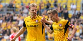 Dresden gewinnt Generalprobe gegen Union Berlin mit 2:1 Dresdens Torschützen: Niklas Hauptmann (r) und Vincent Vermeij.