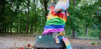 Baum an Berliner CSD-Gedenkstätte herausgerissen Der beschädigte Gedenkbaum war am Mittag wieder in seinem Schutzgitter.
