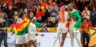 Überraschung in Deutschland-Gruppe: Mali schlägt Spanien Malis Spielerinnen konnten ihren Erfolg gegen Spanien kaum fassen.