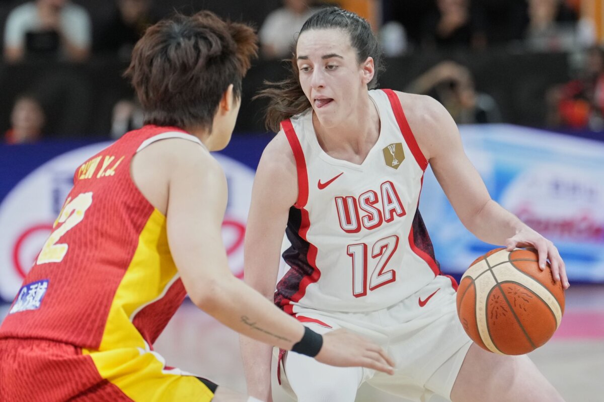 USA - China US-Superstar Caitlin Clark war beim Sieg der USA mit 14 Punkte beste Werferin.