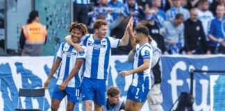 Hertha setzt Siegesserie gegen Magdeburg fort Adewumi (l.) ist für Hertha BSC derzeit Gold wert.