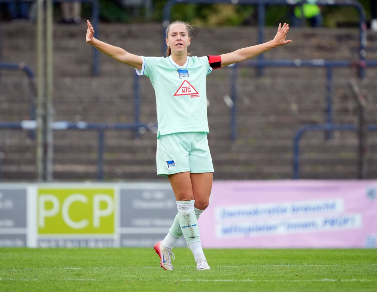 1. FFC Turbine Potsdam - Hertha BSC Mannschaftskapitänin Clara Dreher verpasste mit Hertha eine Überraschung. (Archivbild)