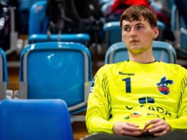 Spezielles Achtelfinale: Füchse reisen im Pokal nach Potsdam Frederik Höler wird im Pokal wohl wieder das Potsdamer Tor hüten. (Archivbild)