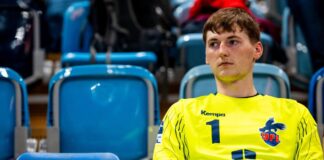 Spezielles Achtelfinale: Füchse reisen im Pokal nach Potsdam Frederik Höler wird im Pokal wohl wieder das Potsdamer Tor hüten. (Archivbild)