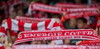 Beim Heimspiel gegen St. Pauli hatten Cottbus-Anhänger auch Hassplakate gezeigt. 