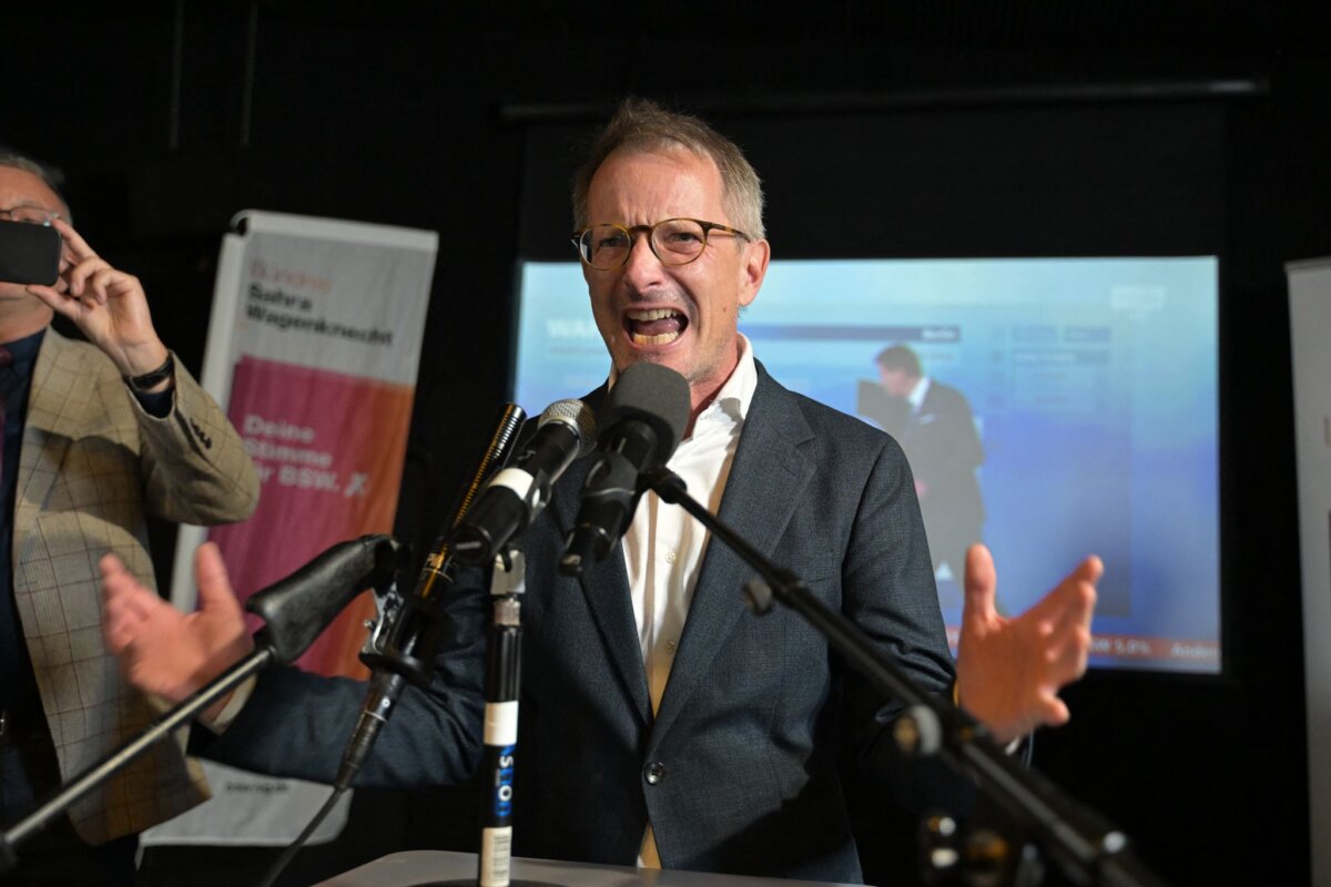 Abgeordnetenhaus-Wahl Berlin - Wahlparty BSW Berlins BSW-Spitzenkandidat Alexander King äußert sich zur Abgeordnetenhauswahl.