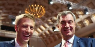 Söder nach Münchens Olympia-Sieg: «Ist was Historisches» Bayerns Ministerpräsident Markus Süder und Münchens Oberbürgermeister Dominik Krause freuen sich über den Zuschlag für München.