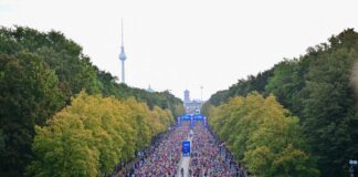 1.800 Polizisten sichern Marathon – viele Straßen gesperrt Start des Berliner Marathons am Morgen.