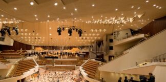 Der Konzertsaal von Architekt Hans Scharoun.