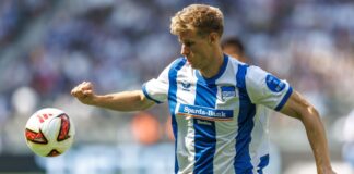 2:2 in Augsburg: Hertha bleibt ohne Saisonniederlage Luca Schuler erzielte beide Treffer für die Berliner. (Archivbild)