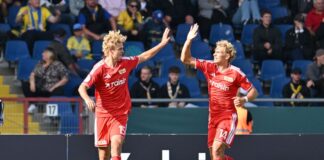Union Berlin wappnet sich für Re-Start Tom Rothe (l) und Leopold Querfeld wollen mit Union Berlin auch in der Liga jubeln. (Archivbild)