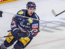 Eisbären Berlin ziehen ins Achtelfinale der CHL ein Angreifer Gabriel Fontaine erzielte beim Sieg der Eisbären Berlin gegen den EC Red Bull Salzburg das frühe 1:0. (Archivbild)