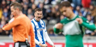 Hertha jagt Startrekord – Energie empfängt den Club Niklas Kolbe (M) und Hertha wollen ihre Serie fortsetzen. (Archivbild)