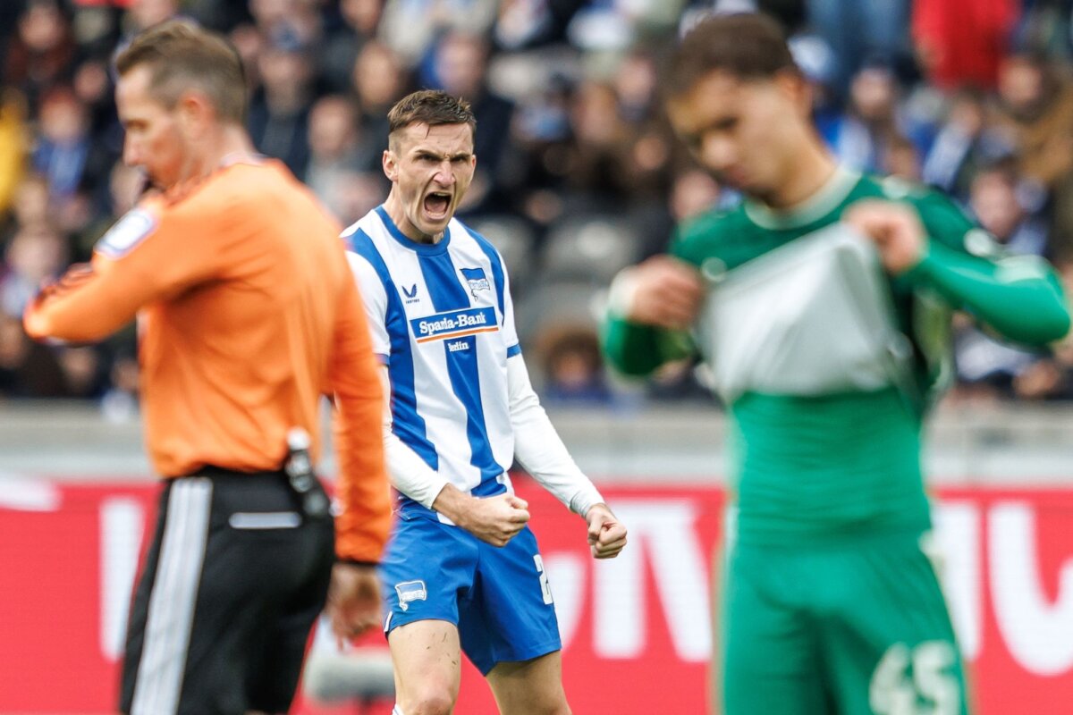 Niklas Kolbe Niklas Kolbe (M) und Hertha wollen ihre Serie fortsetzen. (Archivbild)