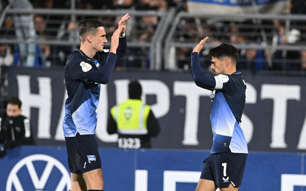 Niklas Kolbe und Josip Brekalo Hertha hat in dieser Saison noch kein Pflichtspiel verloren.