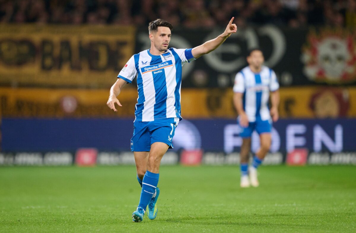 Josip Brekalo von Hertha BSC Hertha-Kapitän Josip Brekalo leitete den Anschlusstreffer in Augsburg ein. (Archivbild)